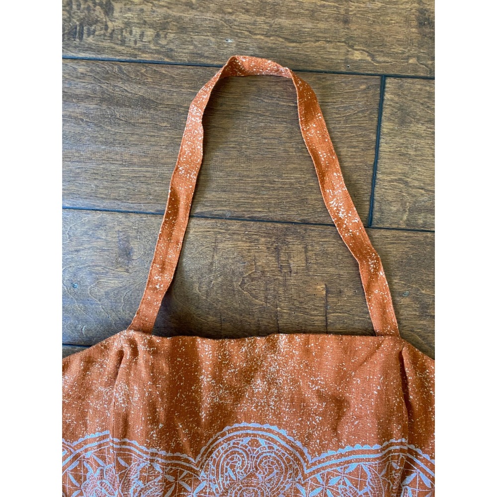 Peruvian Connection linen blend orange strapless mini dress Sz 14 Pockets - Picture 3 of 11